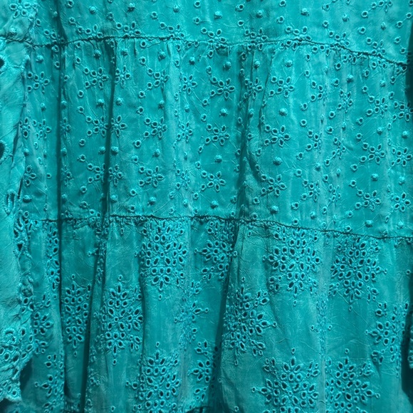Johnny Was Turquoise Eyelet Blouse - Picture 12 of 16